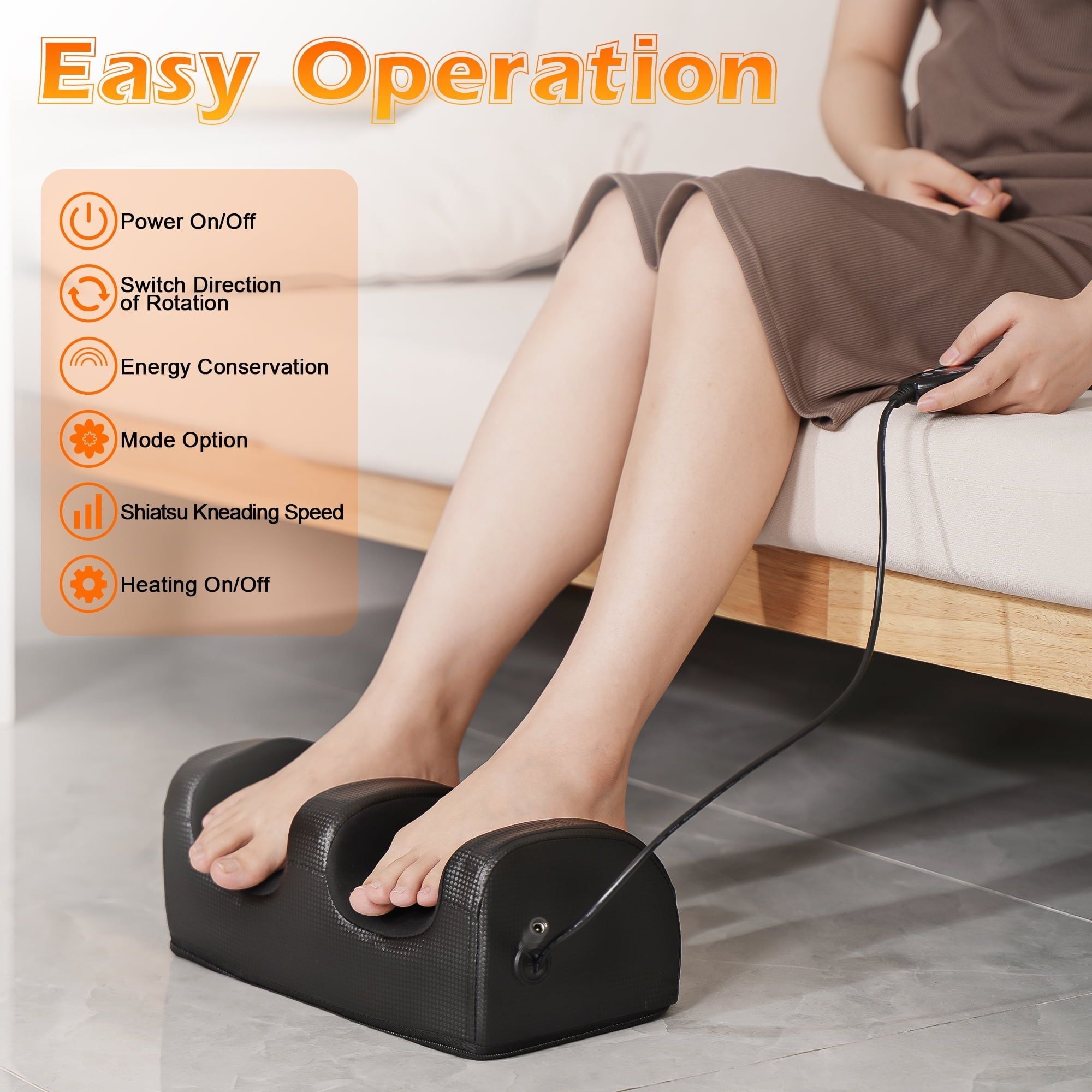 KEKOY Shiatsu Foot Massager with Heat, Chronic Nerve Pain Relief