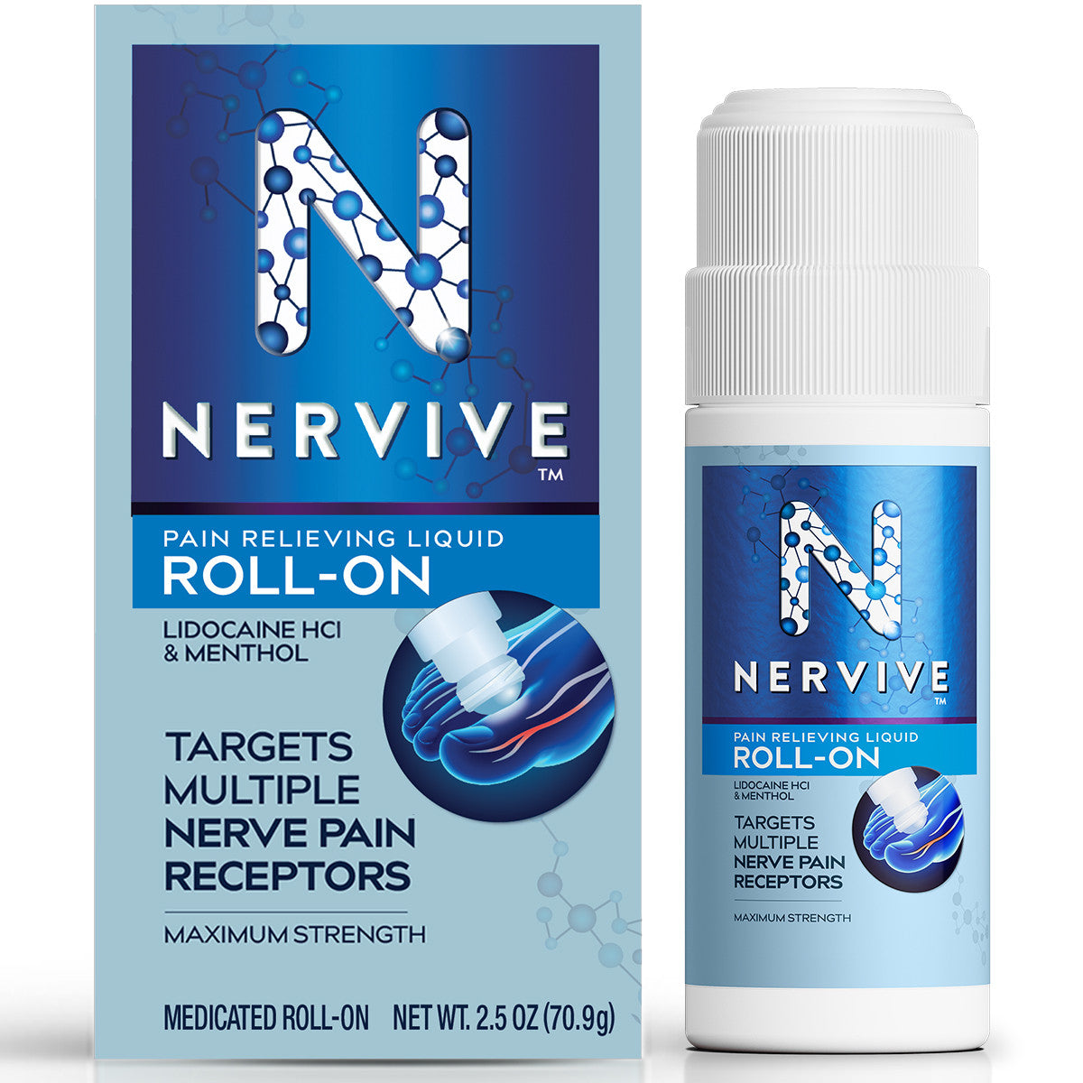Nervive Nerve Care, Pain Relieving Roll On Liquid, Max Strength