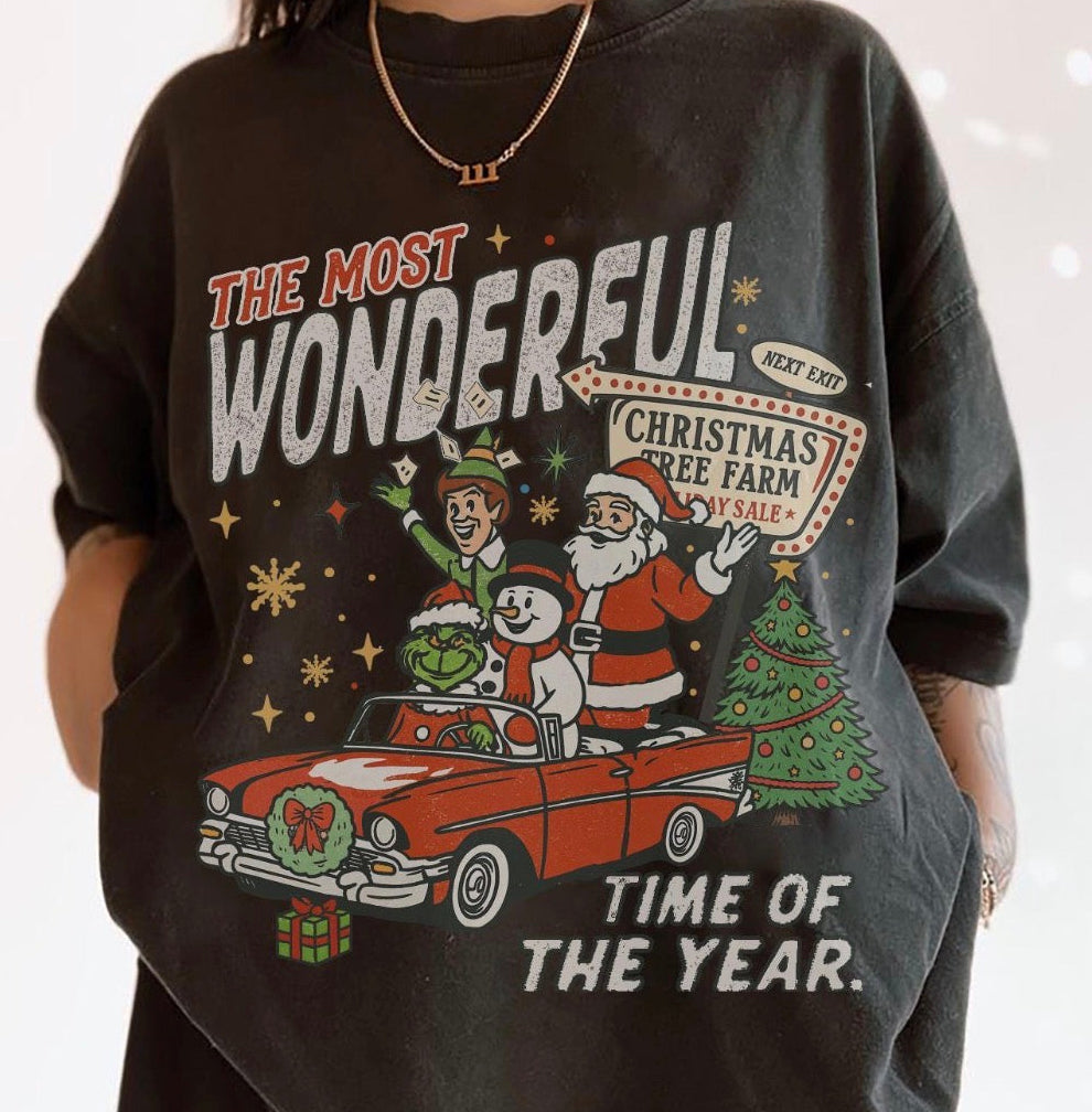 It's The Most Wonderful Time Christmas Comfort Colors T-Shirt/Crewneck