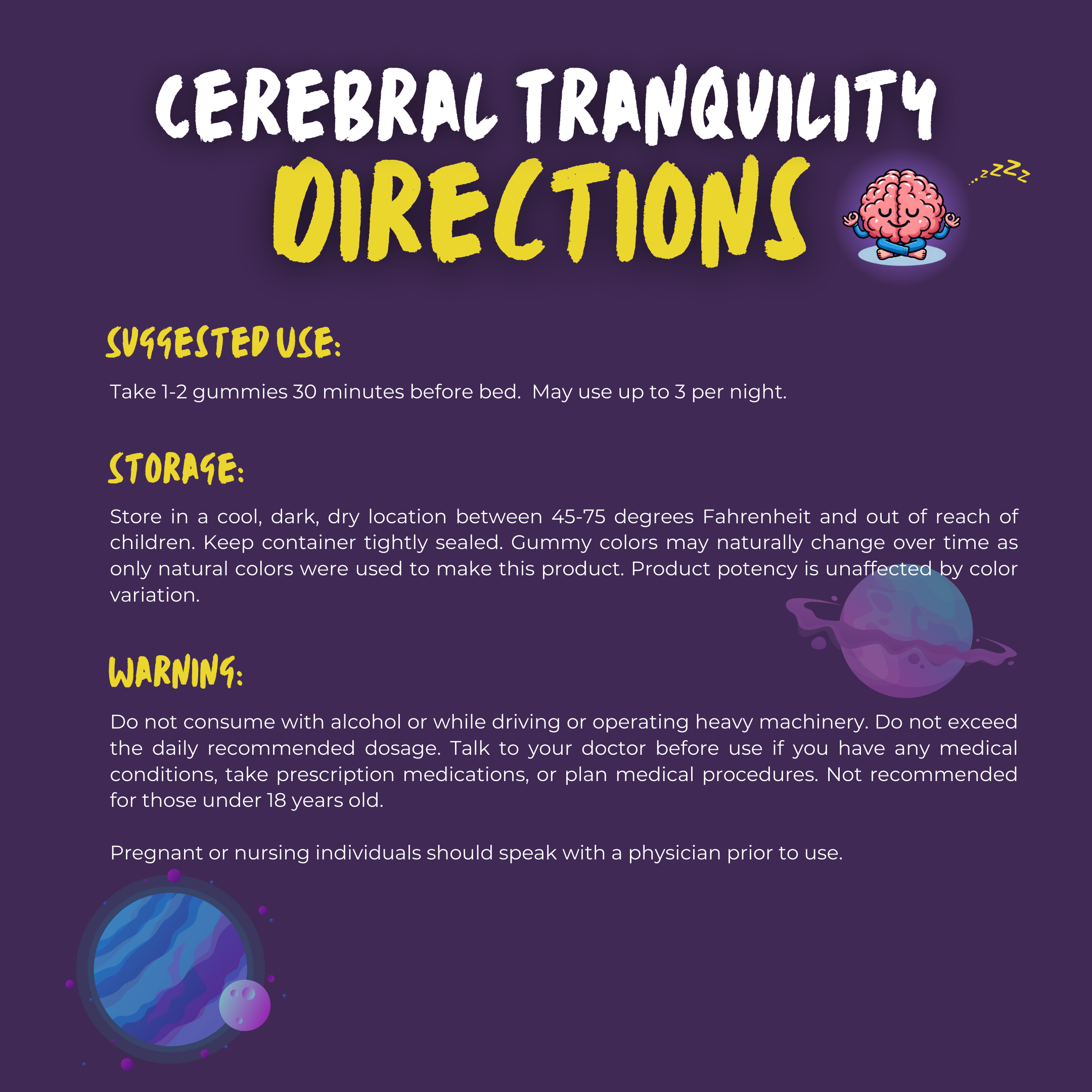 Cerebral Tranquility Nighttime Gummy with CBN