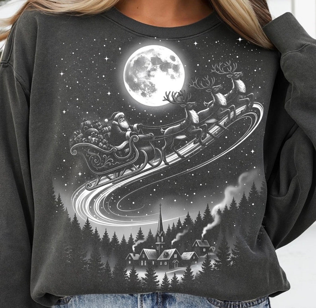 Santa Sleigh Christmas Santa Comfort Colors T-Shirt