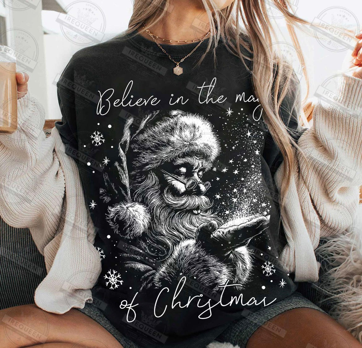 Vintage Believe in Christmas Santa Comfort Colors T-Shirt