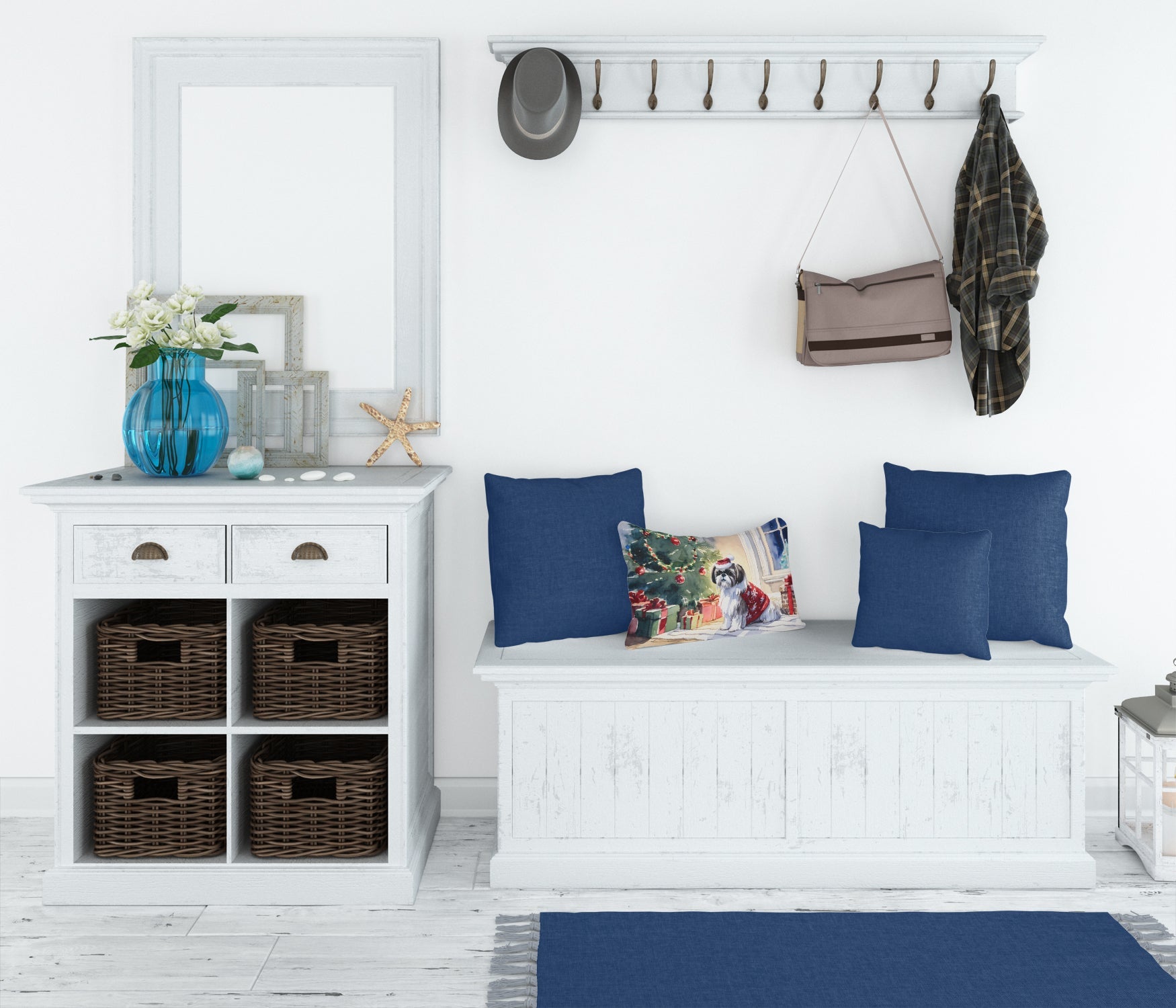 Shih Tzu Cozy Christmas Throw Pillow