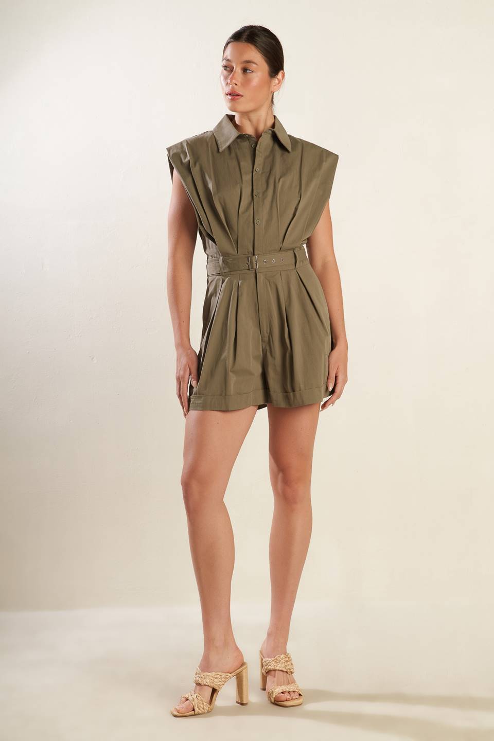 HEART OF A WOMAN WOVEN ROMPER
