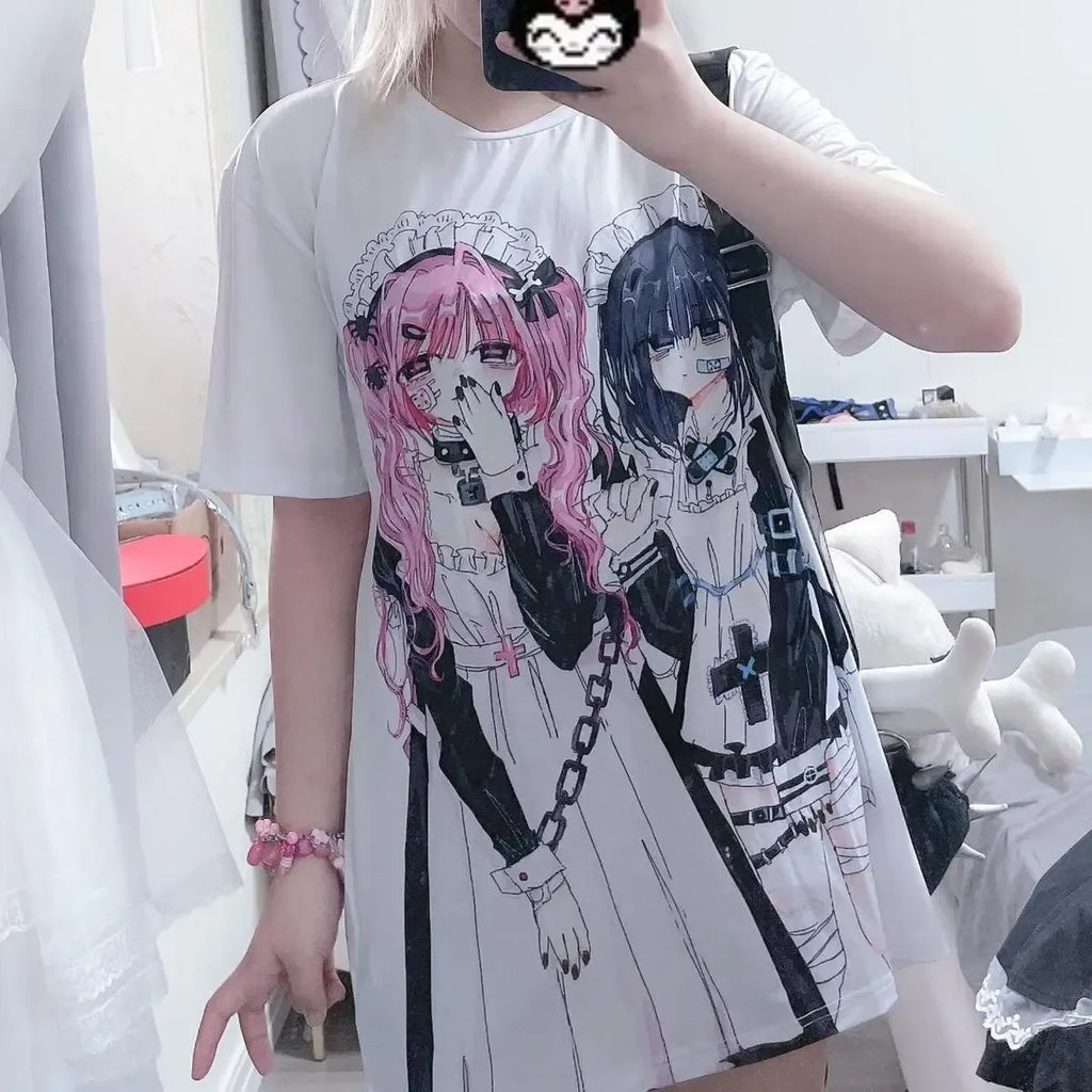 Breezy Loose Cartoon Print Shirt