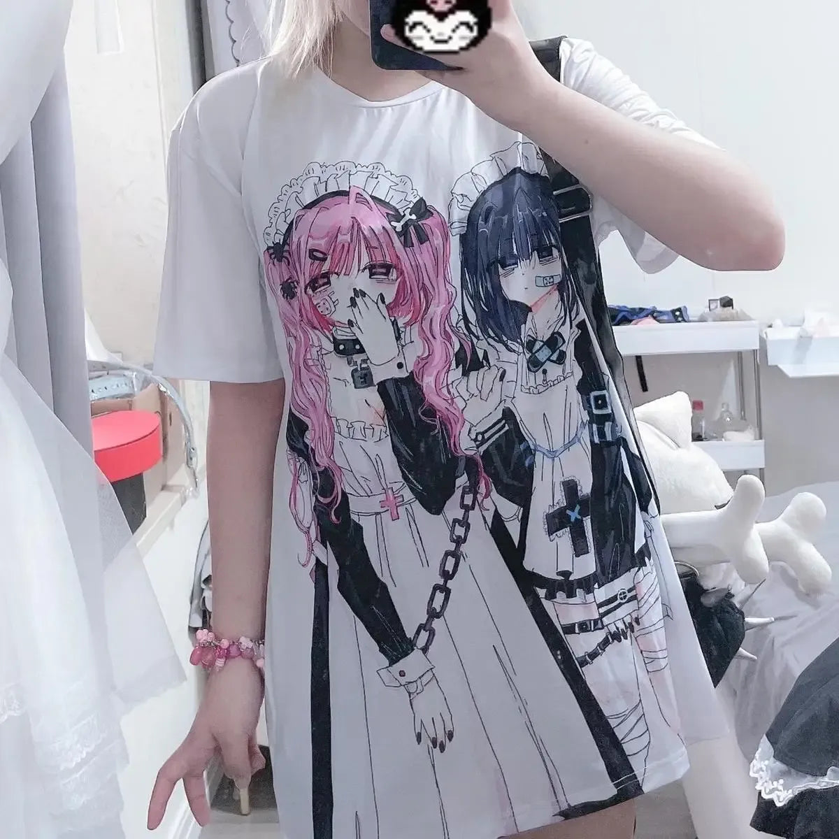 Breezy Loose Cartoon Print Shirt