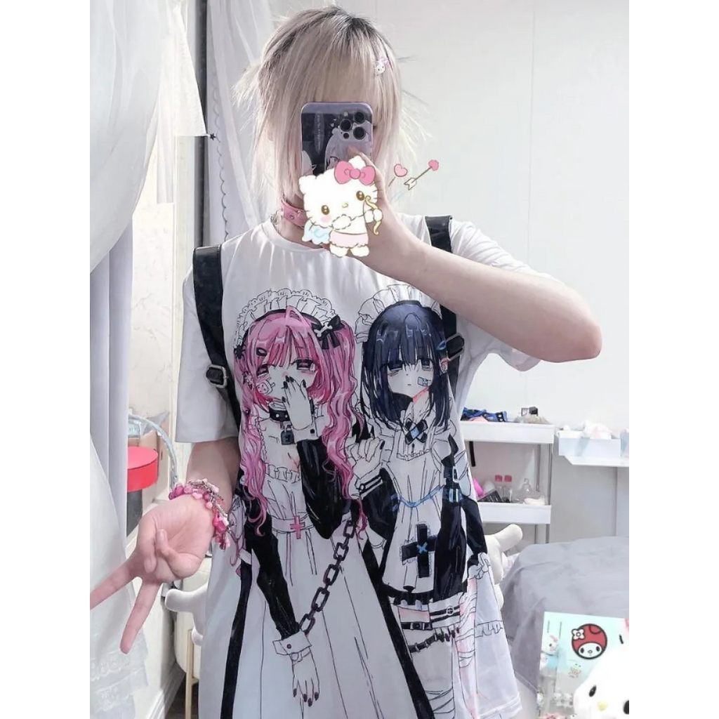 Breezy Loose Cartoon Print Shirt