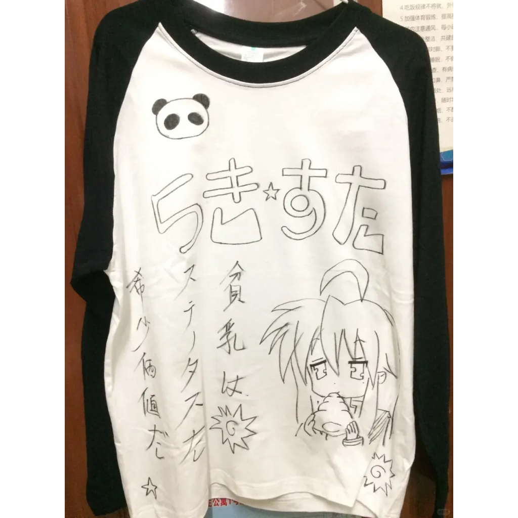 Harajuku Anime Contrast Sleeve Tee