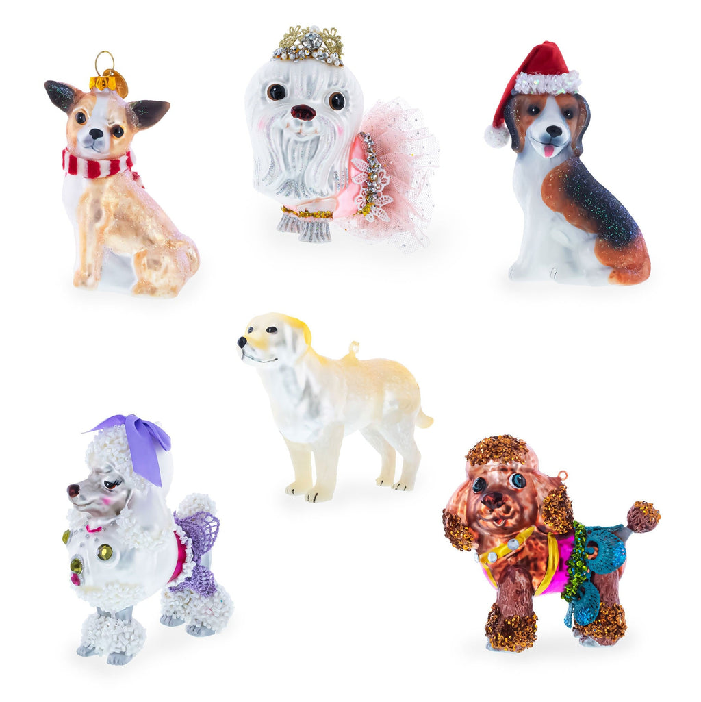 Shih Tzu Glass Christmas Ornament