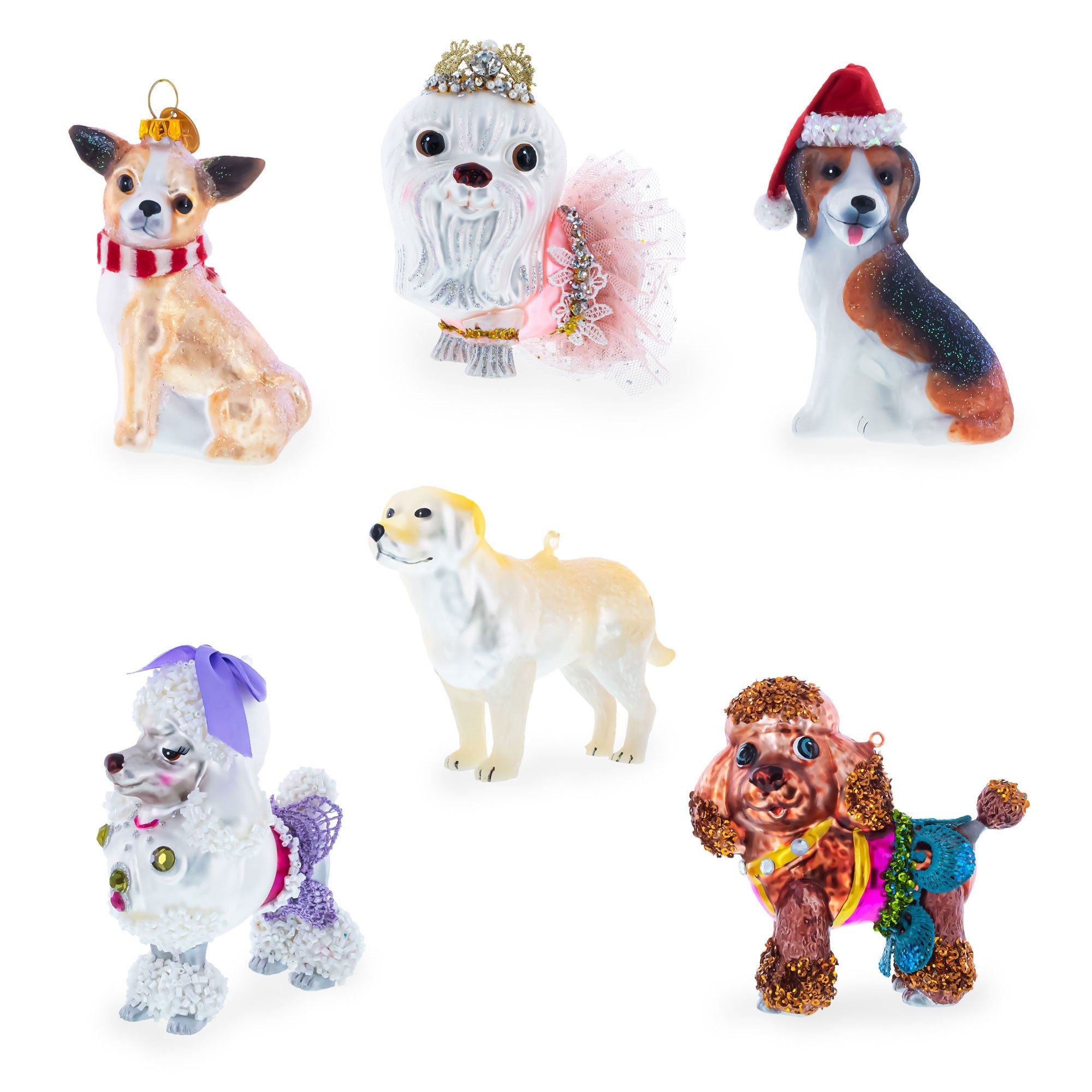 Shih Tzu Glass Christmas Ornament