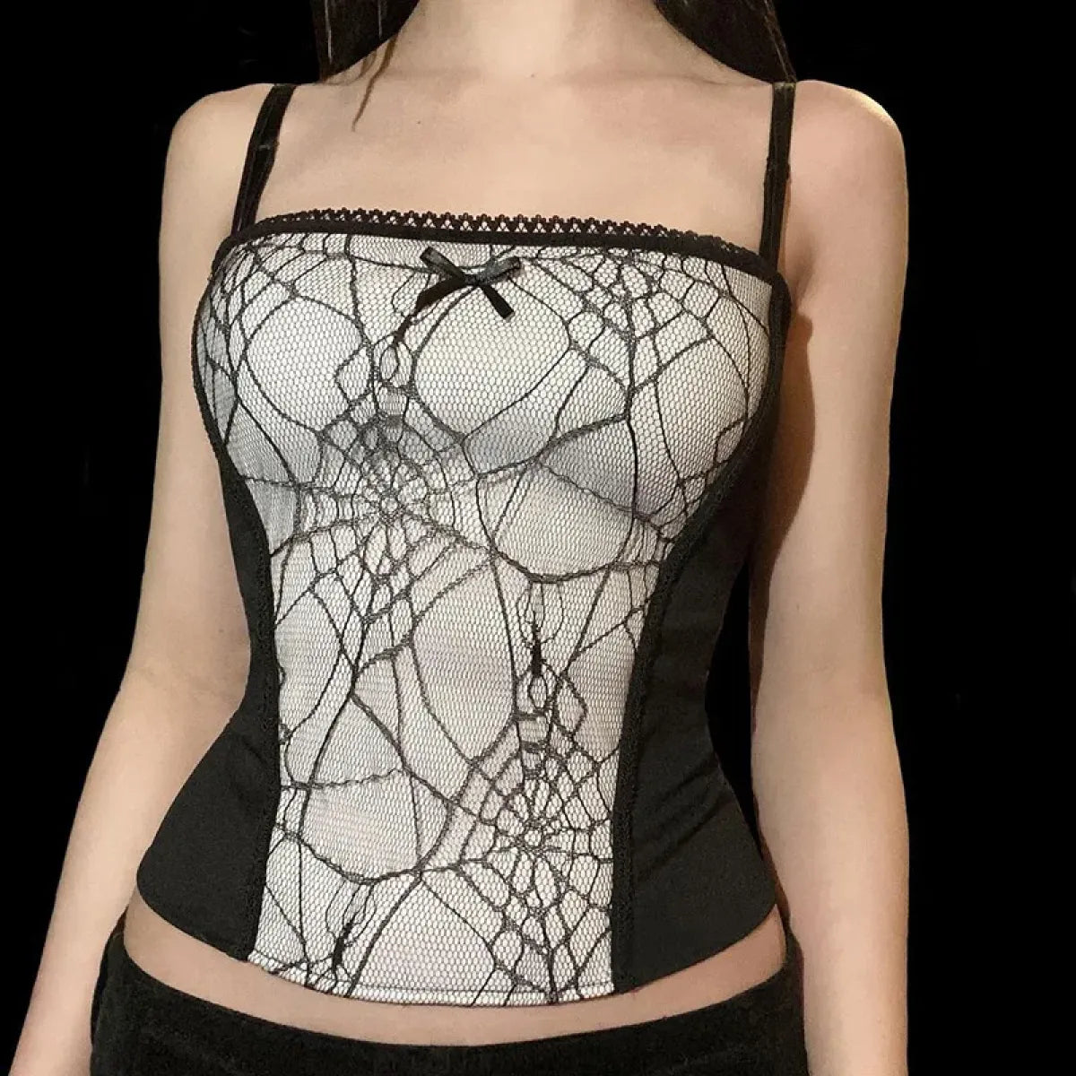 Gothic Spider Lace Cami Top