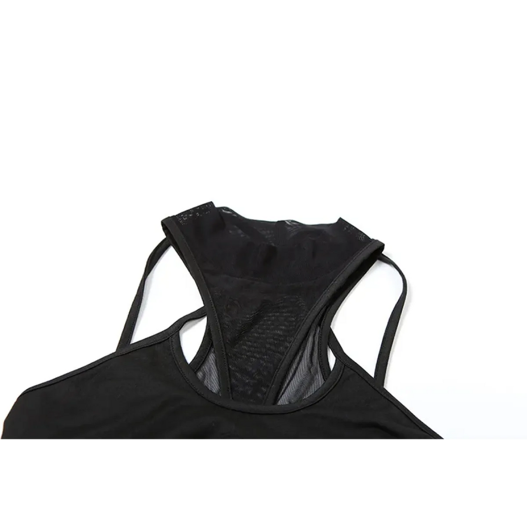 Gothic Techwear Hollow-Out Bodysuit