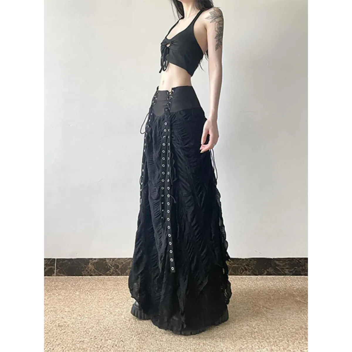 Harajuku Lace Bow A-Line Skirt