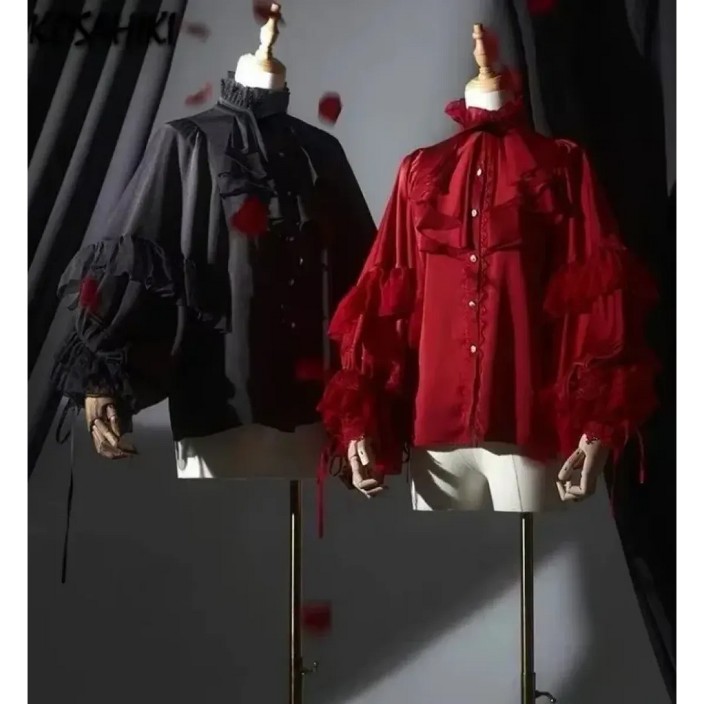 Kawaii Lace Lantern Sleeve Blouse