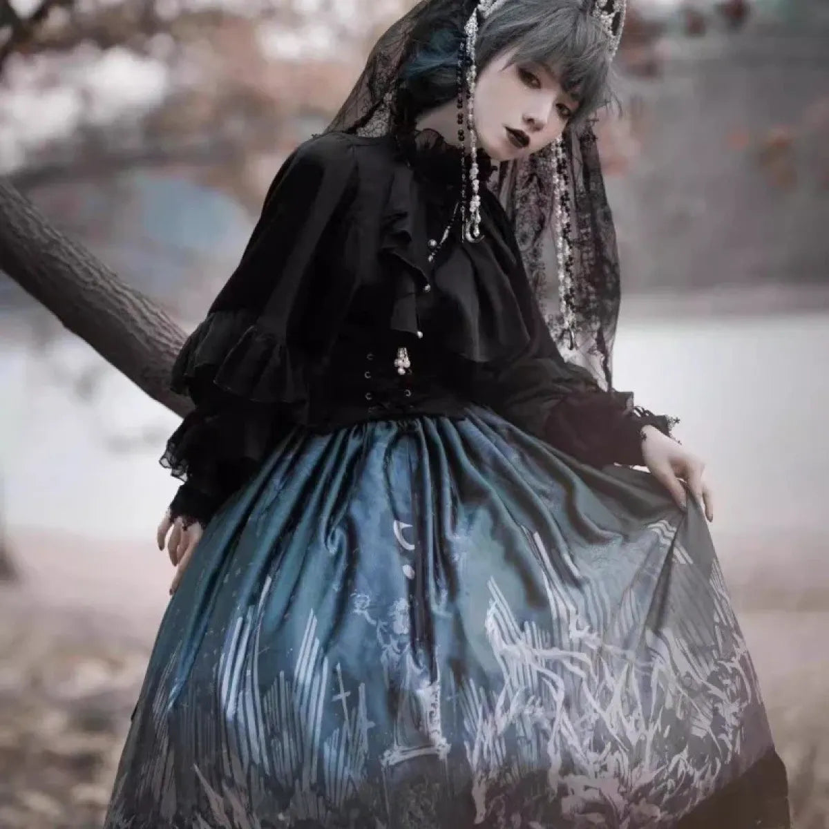 Kawaii Lace Lantern Sleeve Blouse