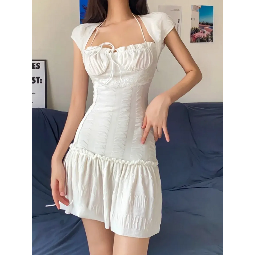 Halter Lace Mini Dress