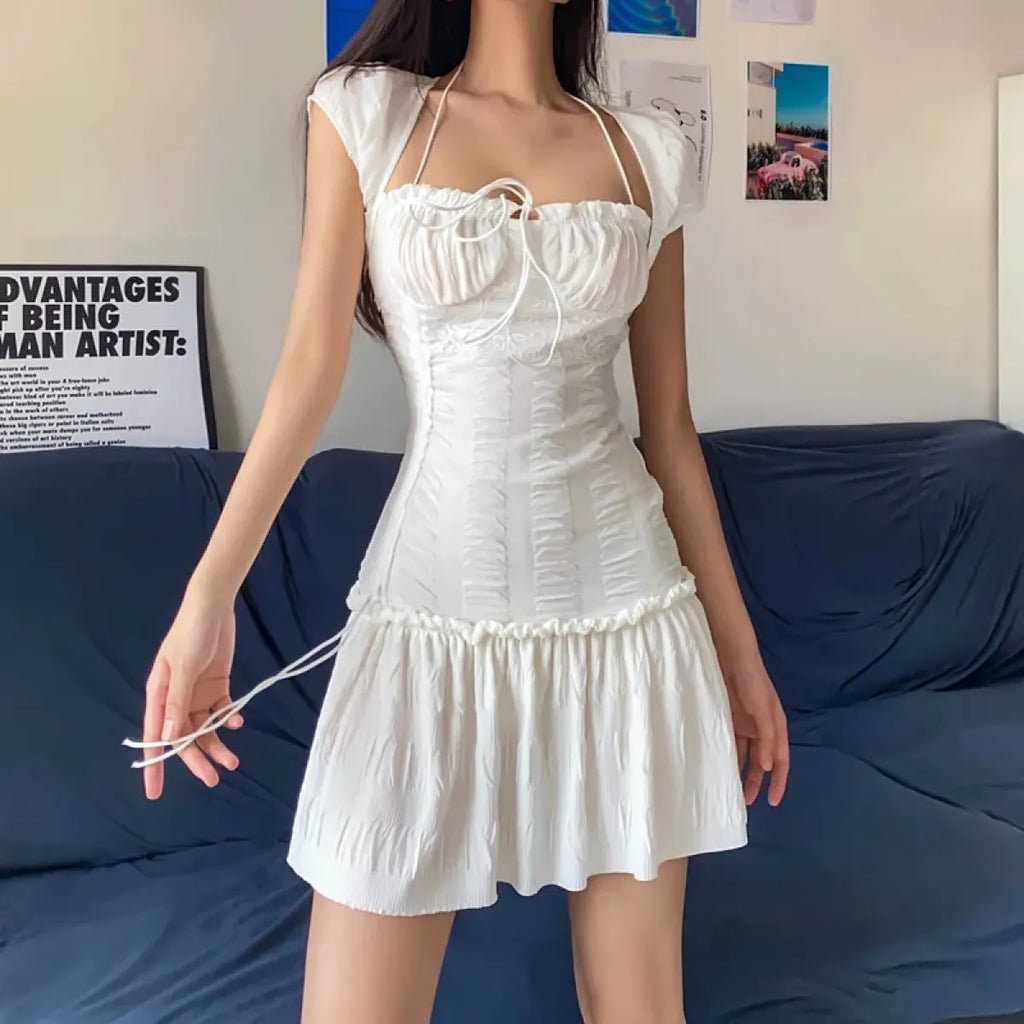 Halter Lace Mini Dress