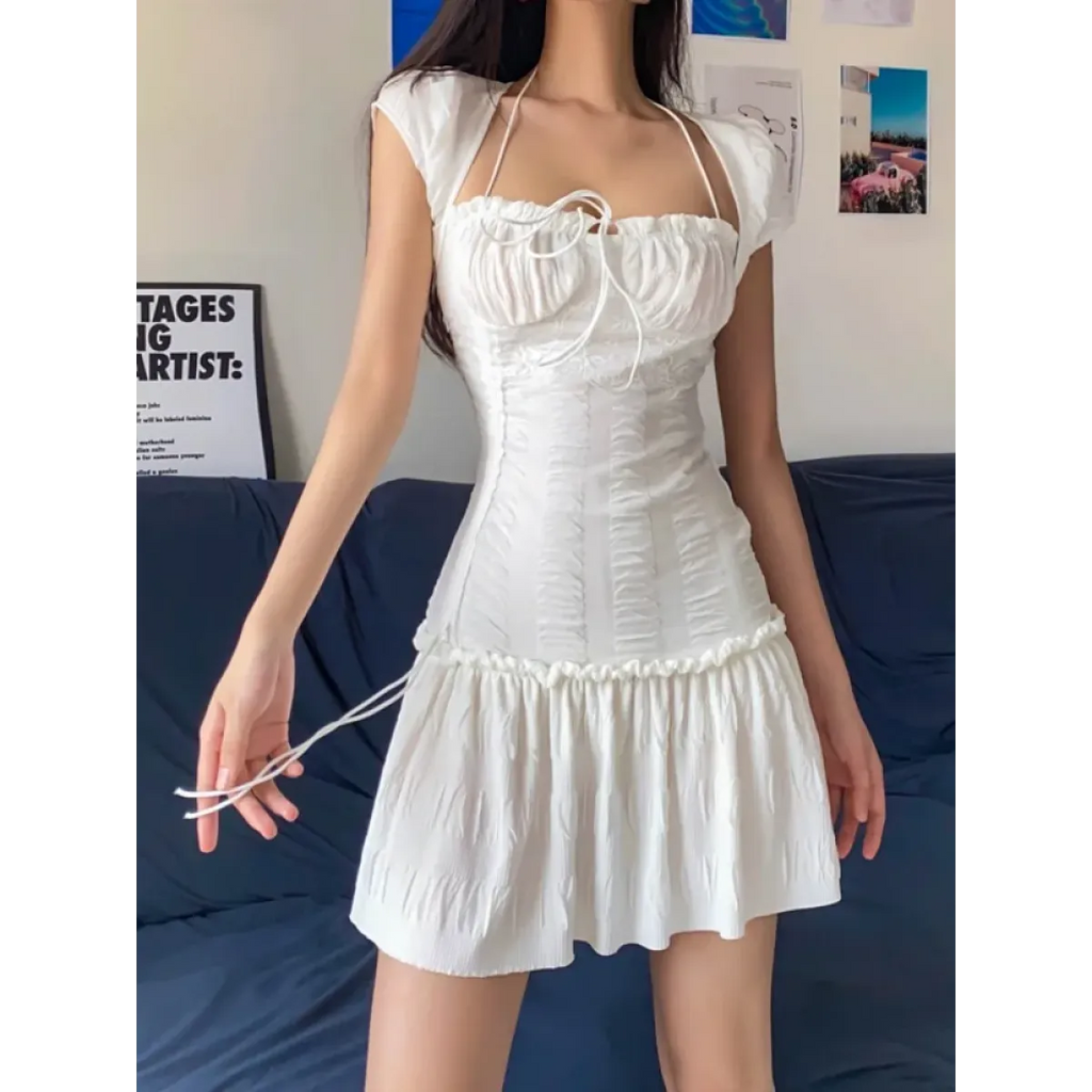 Halter Lace Mini Dress