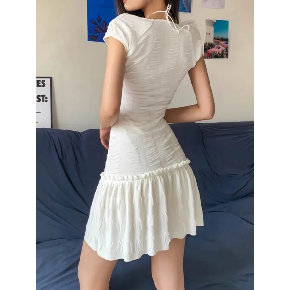 Halter Lace Mini Dress