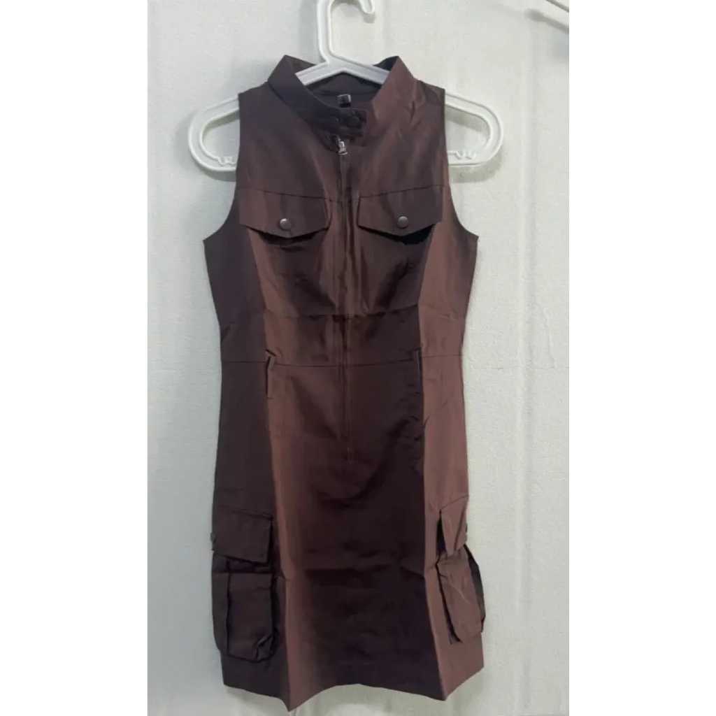 Belted Punk Cargo Mini Dress